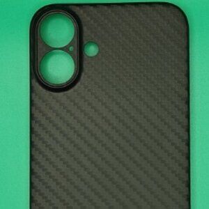 iPhone 16 Aramid Fiber Slim Case Thin Minimalist Carbon Fiber Design-Grey Black